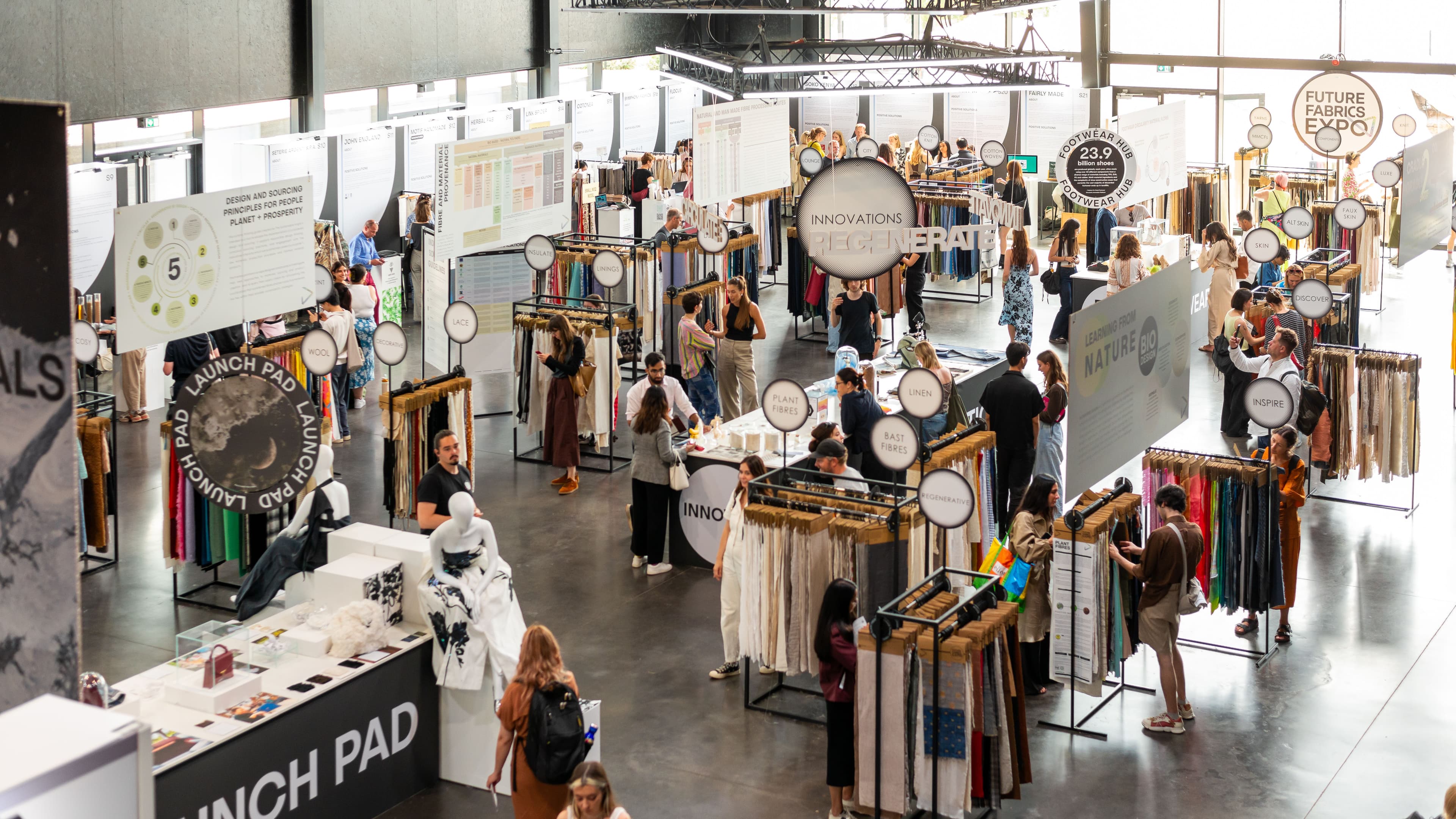 Future Fabrics Expo 2025 where Tujikuze participated and displayed a selection of its natural fiber innovations in London.